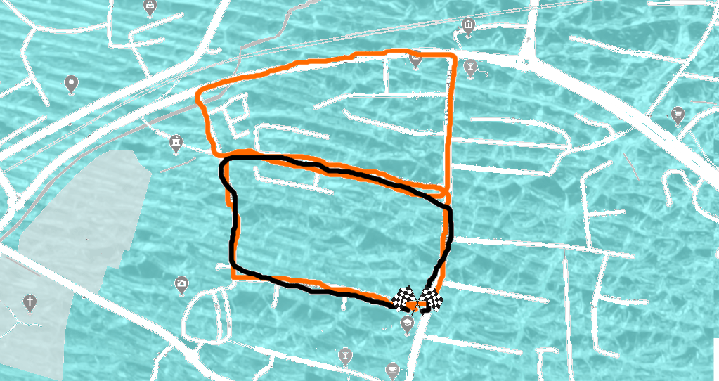 Map of a running route.